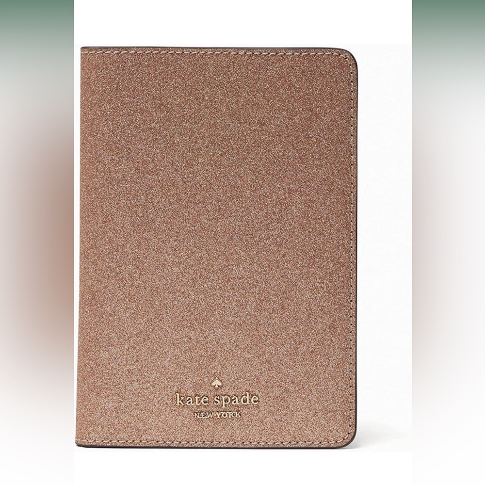 Kate Spade Rose Gold Glitter Passport holder